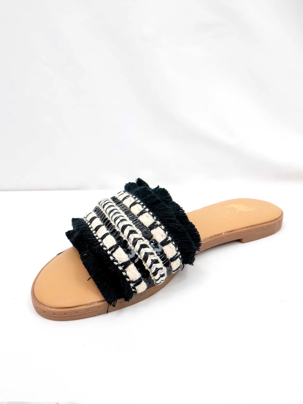 Women’s Joy Fringe Slide Sandals — Camel Threads